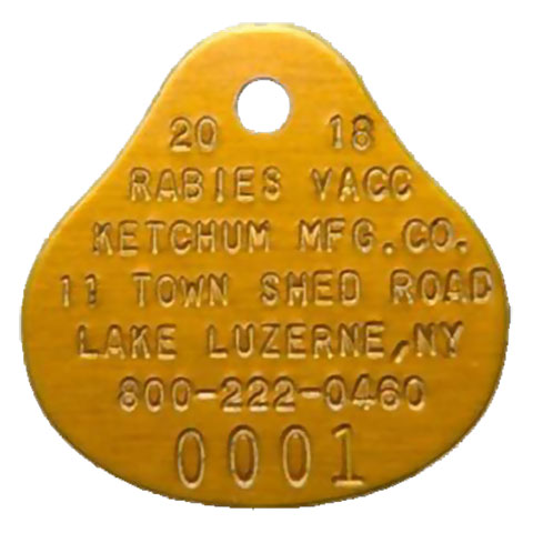 Orange Oval Rabies Tag (2022) Orange Oval Rabies Tag (2022)