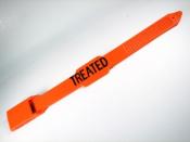 "TREATED" Orange tag w/ black