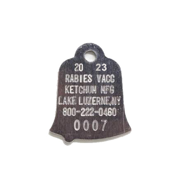 2023 Plain Aluminum Rabies shot Tag Bell Shape