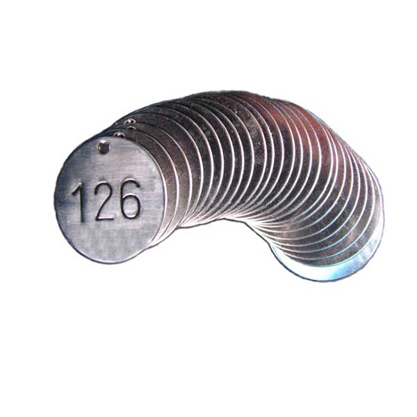 Pack of 25 Tags Numbers 251-275 Stamped Brass Valve Tags Legend DHWS Legend DHWS Pack of 25 Tags Brady  87361 1 1/2 Diameter 