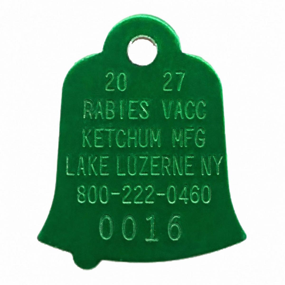 2027 Green Bell Rabies Tags by Ketchum Manufacturing