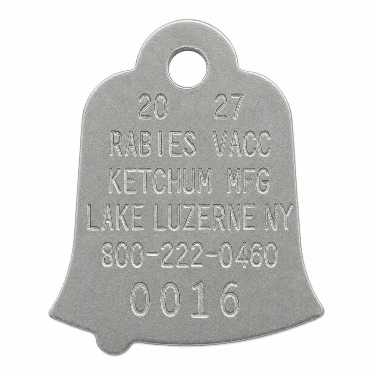 2027 Plain Aluminum Bell Rabies Tags by Ketchum Manufacturing
