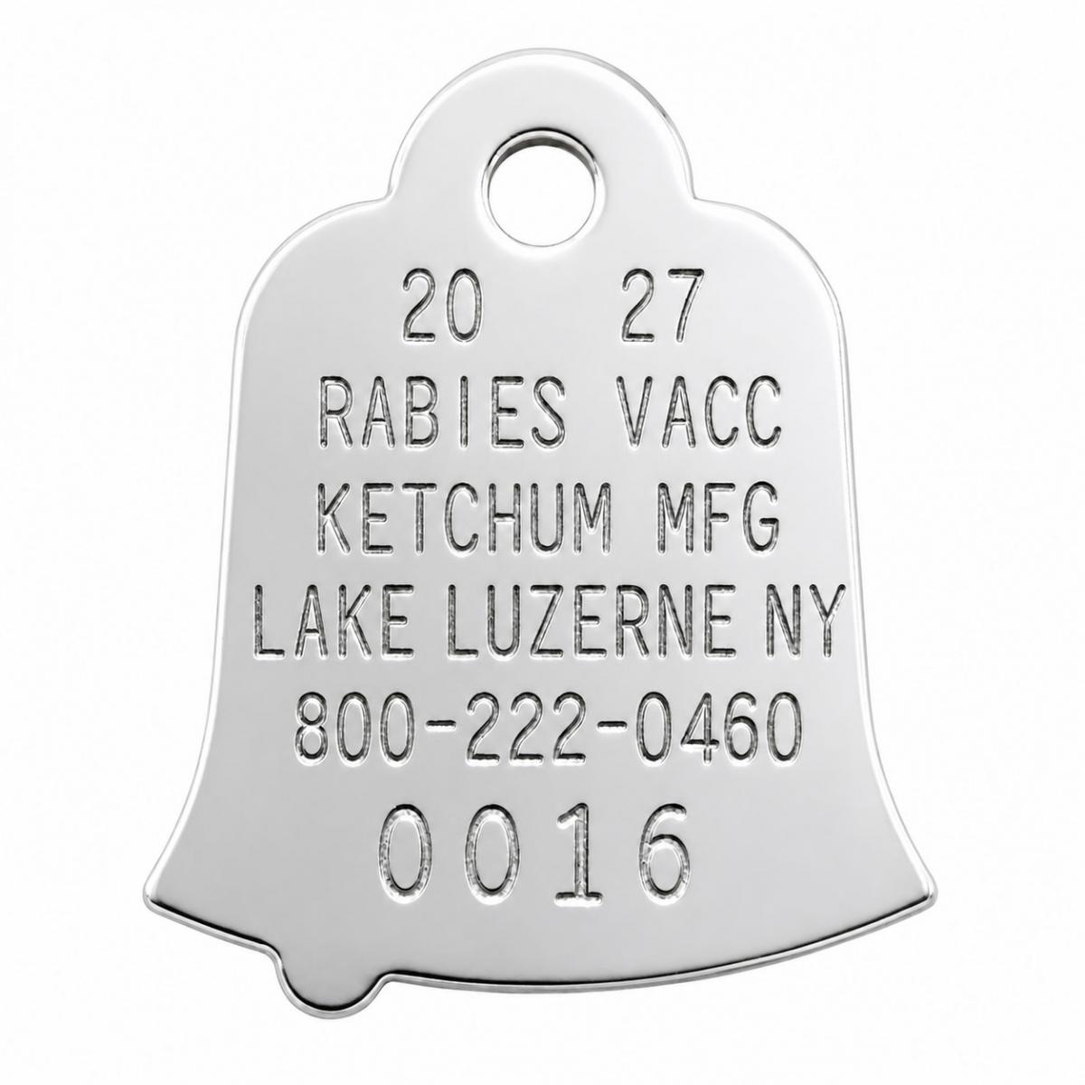 2027 Stainless Steel Bell Rabies Tags by Ketchum Manufacturing